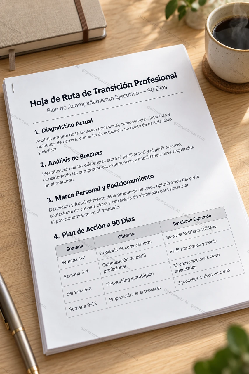Tu plan de transición profesional, listo para entregar — Coaching