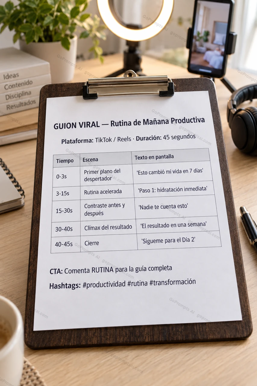 Guion listo para grabar tu próximo video viral — Edición de Videos