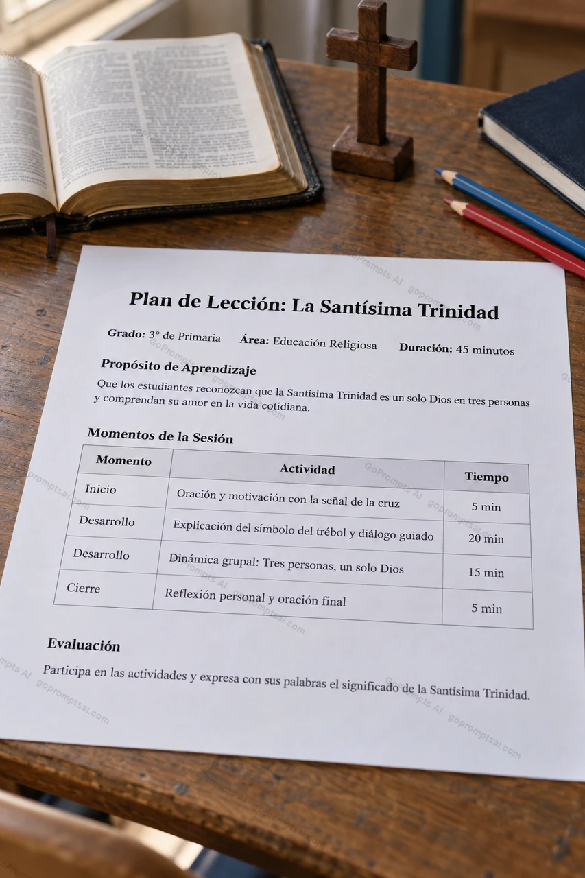 Plan de clase sobre la Trinidad, listo para el aula — Educación Religiosa