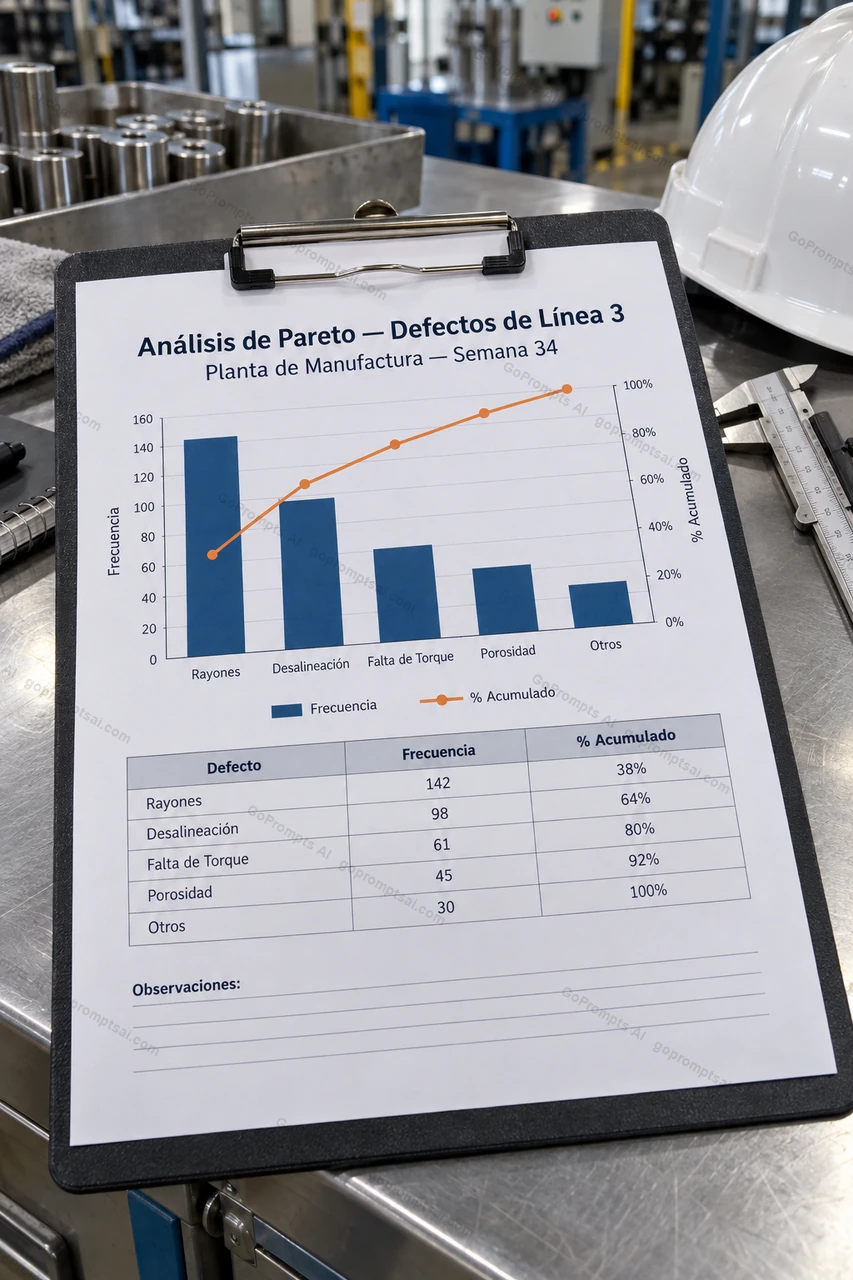Defect Pareto analysis, ready for the meeting — Lean Manufacturing