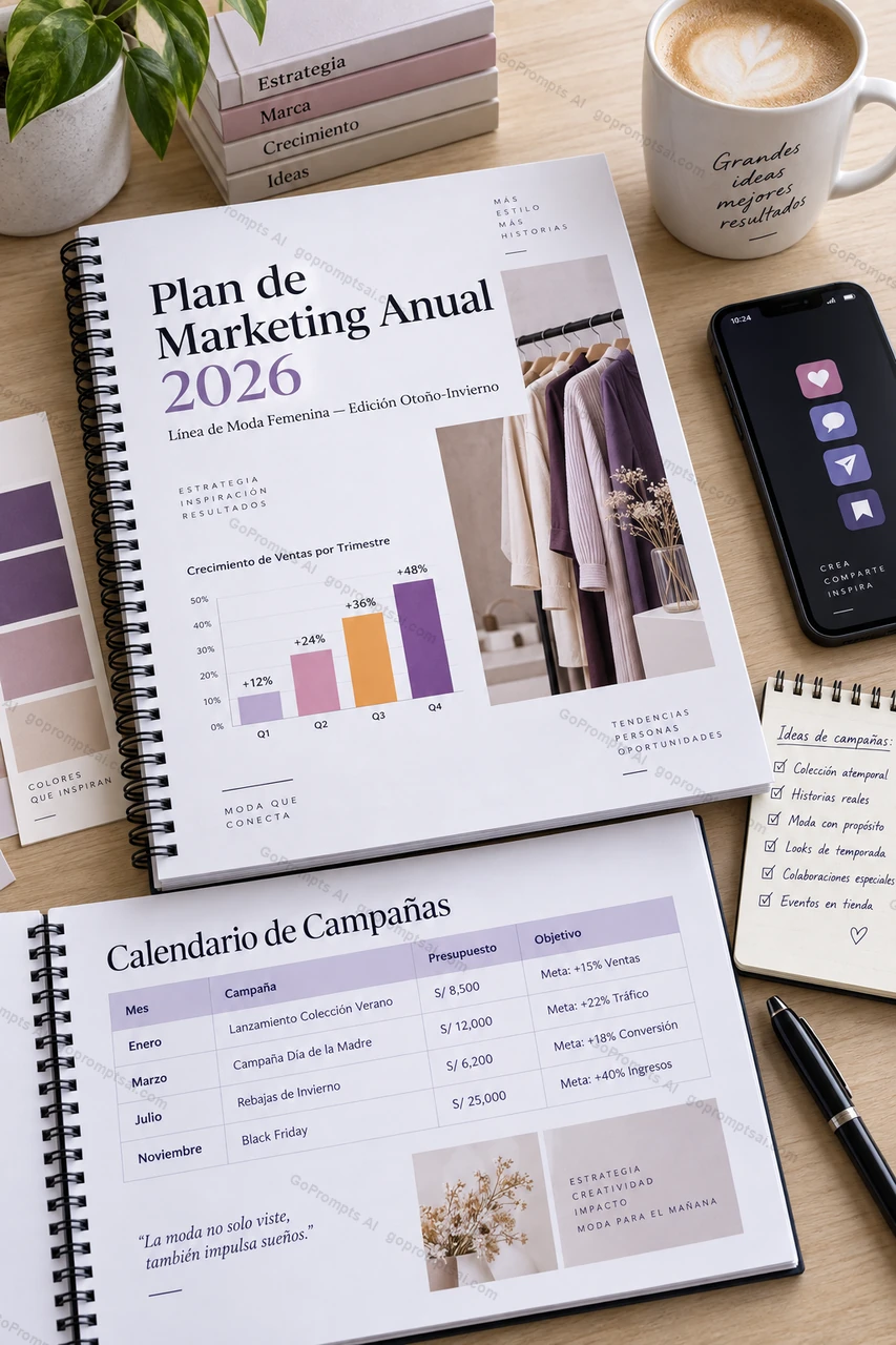 Seu plano de marketing anual, pronto para executar — Marketing Digital con IA
