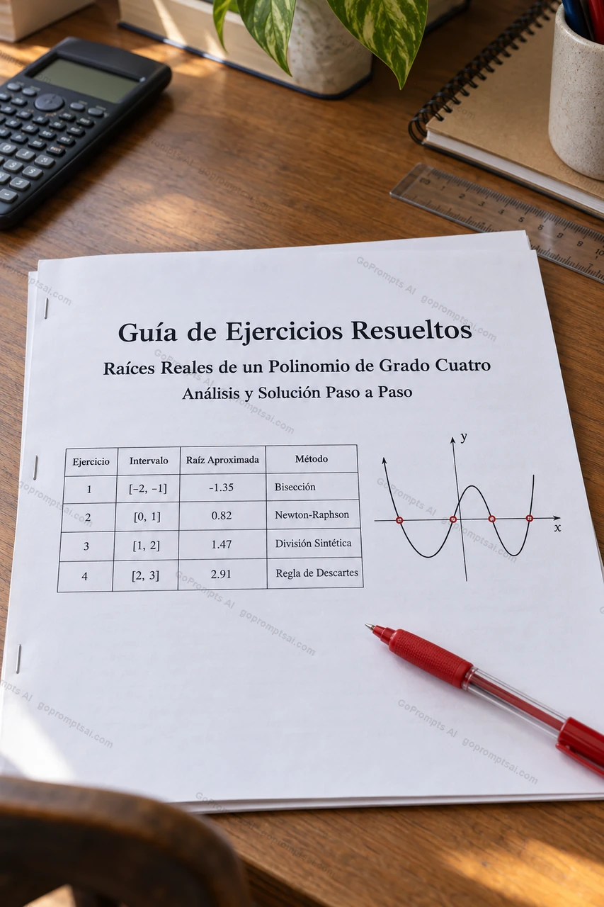 Guía resuelta paso a paso: raíces de un polinomio — Matemática Secundaria