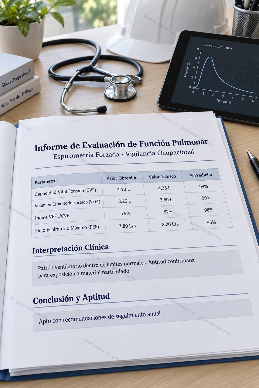 Um laudo de função pulmonar pronto para o prontuário — Medicos Ocupacionales