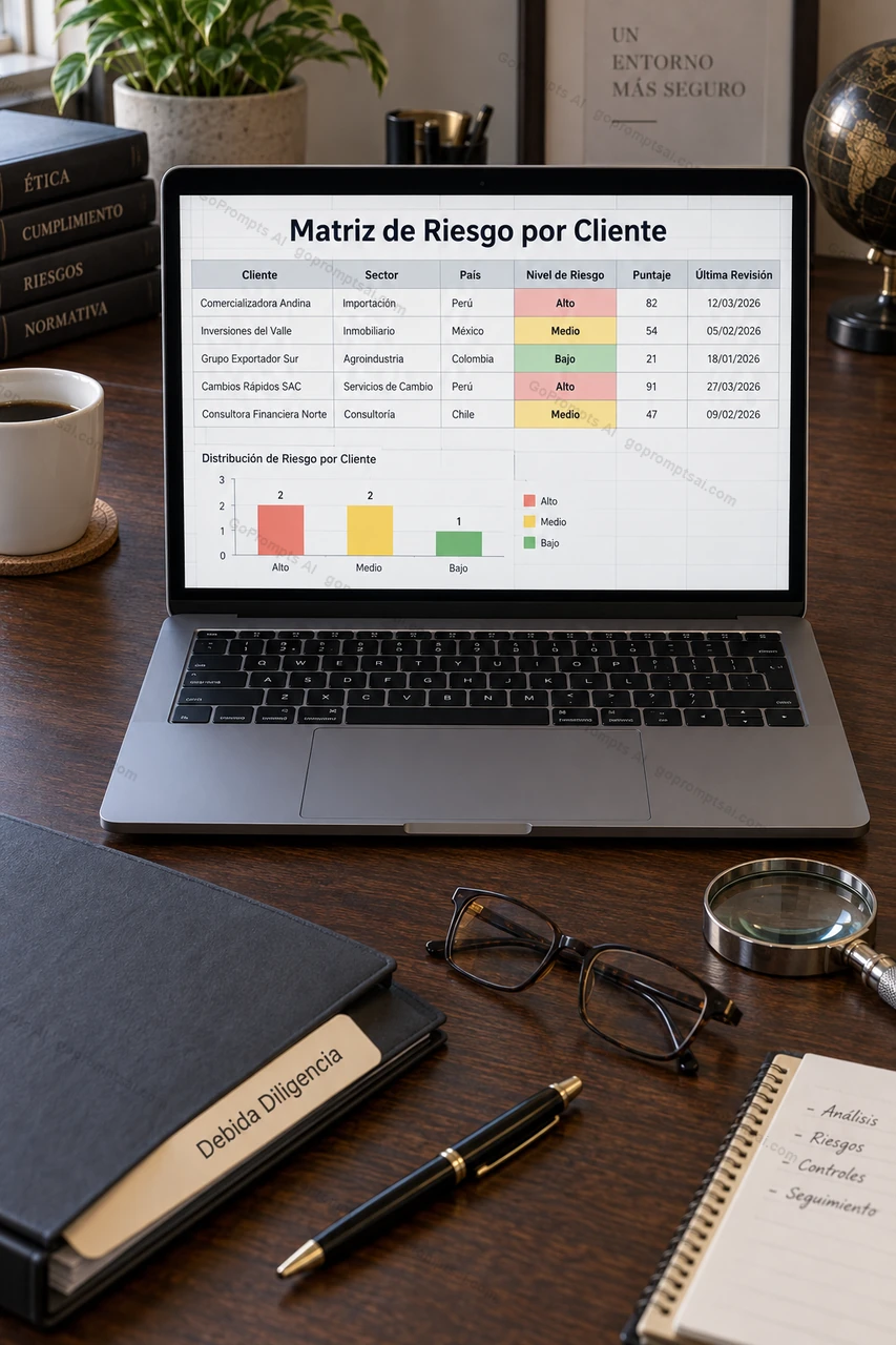 Matriz de risco por cliente pronta pro comitê — Prevención de Lavado