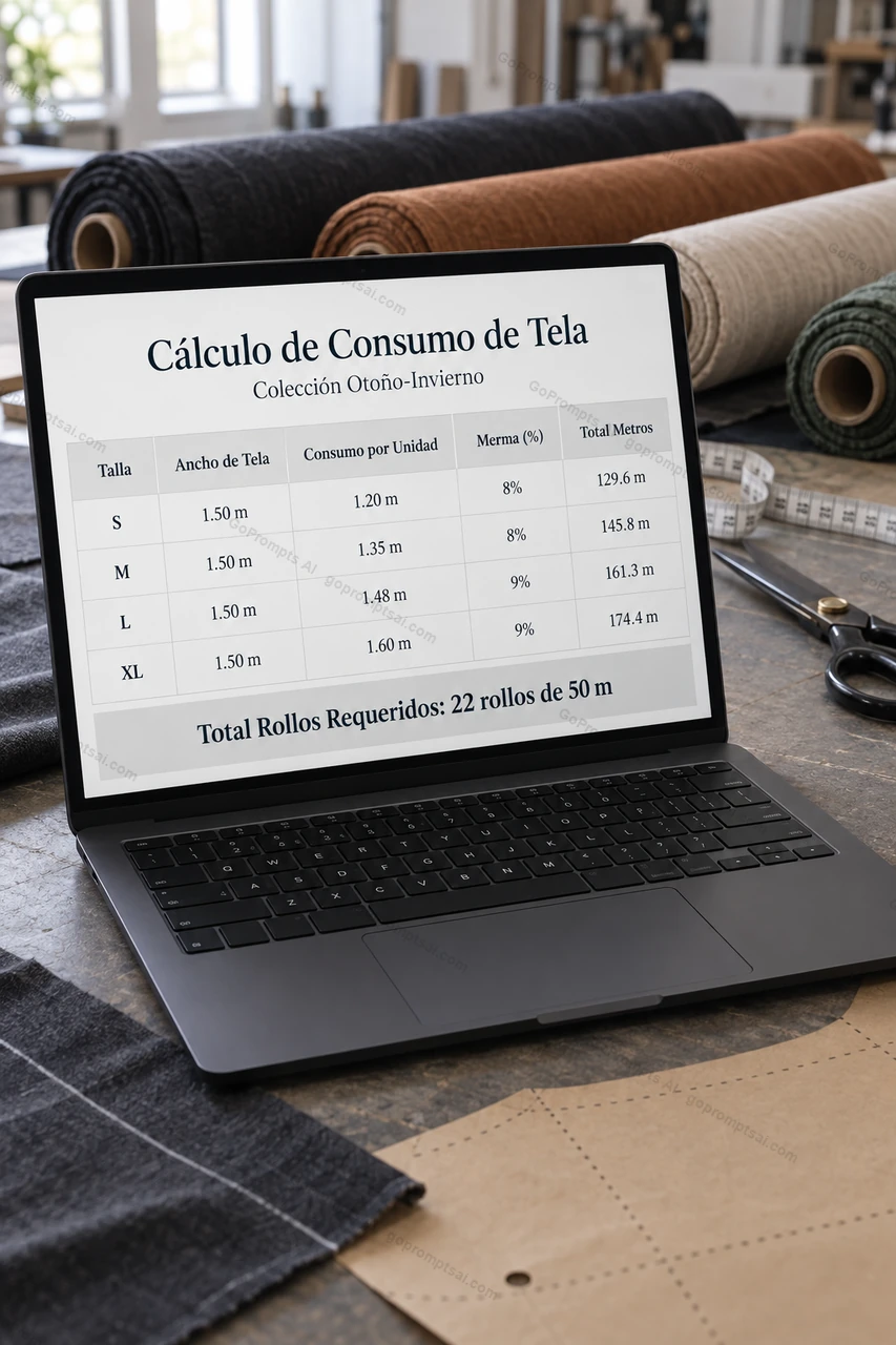 El consumo de tela por talla, calculado al detalle — Confección industrial