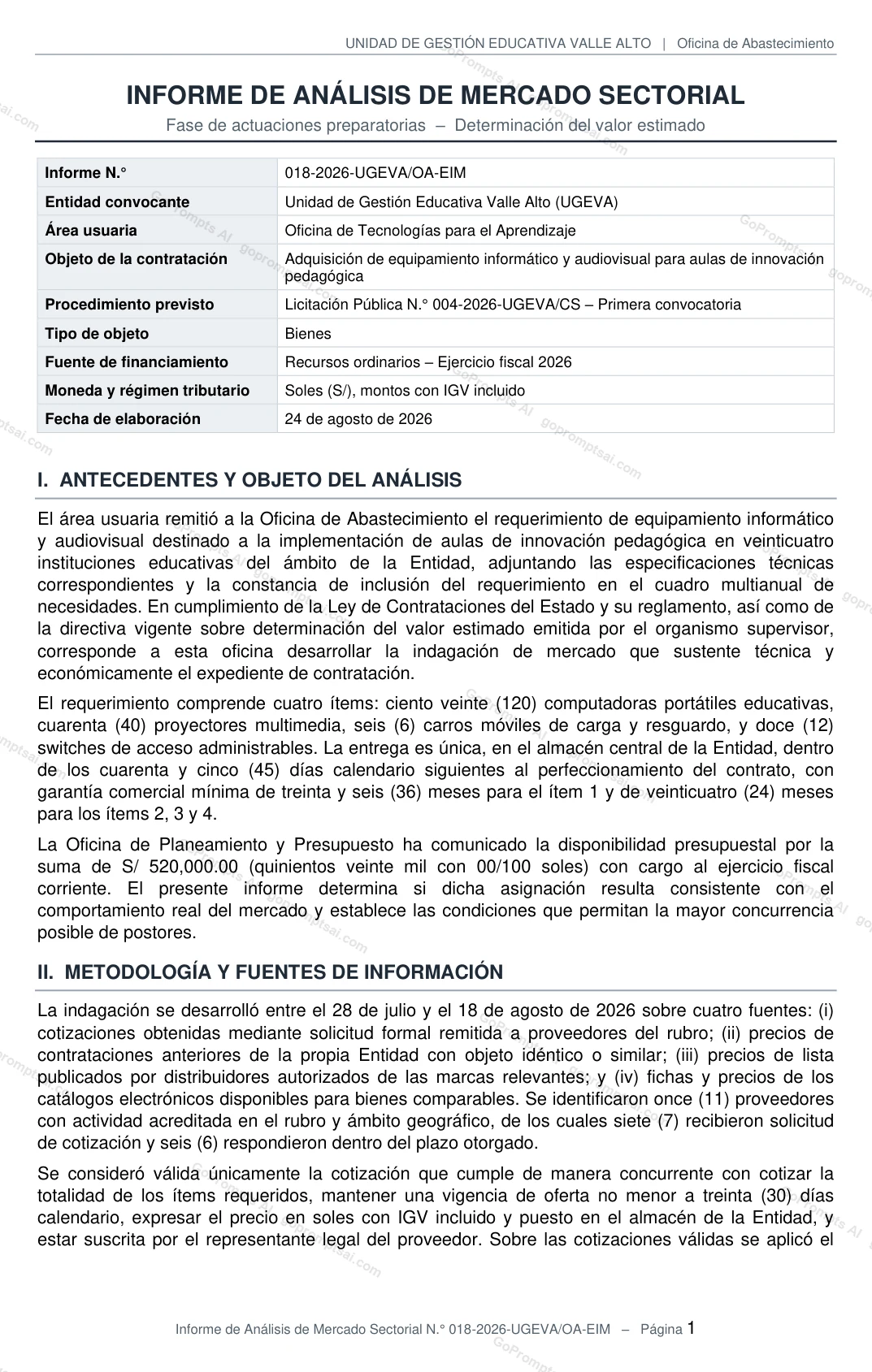 Relatório de análise de mercado com antecedentes e metodologia — Contratos com o Estado