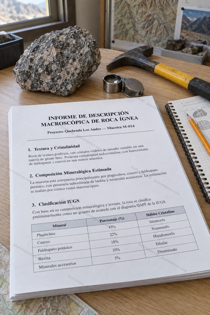 Um laudo de descrição petrográfica pronto para entregar — Geologia
