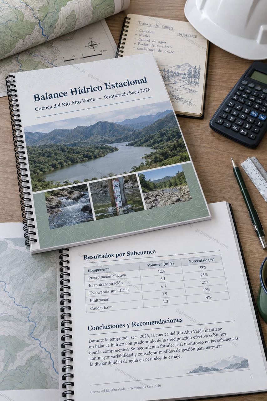 Tu informe de balance hídrico listo para entregar — Hidrología