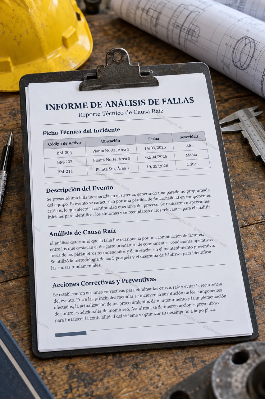 Tu informe de análisis de fallas, listo para gerencia — Ingenieros