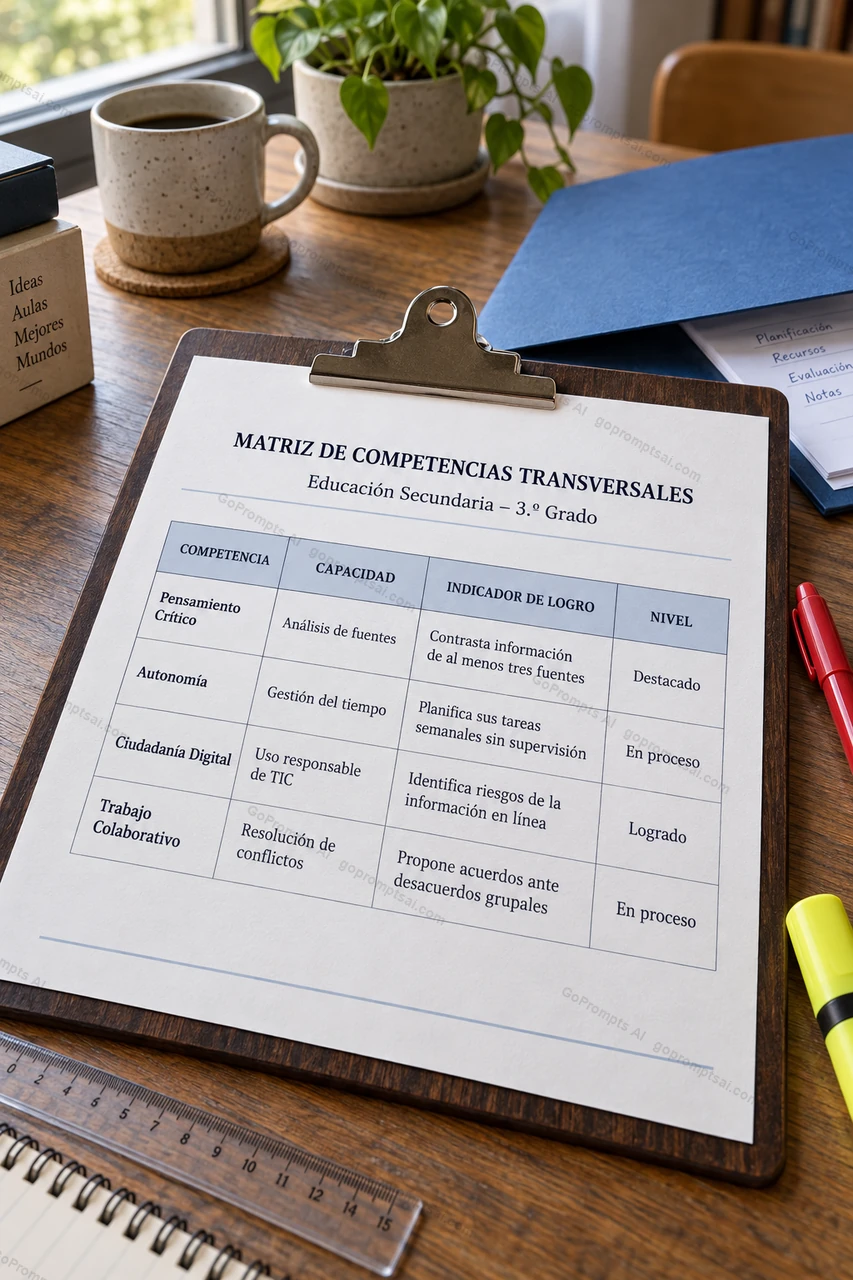 Tu matriz de competencias transversales, lista para imprimir — Programación Curricular