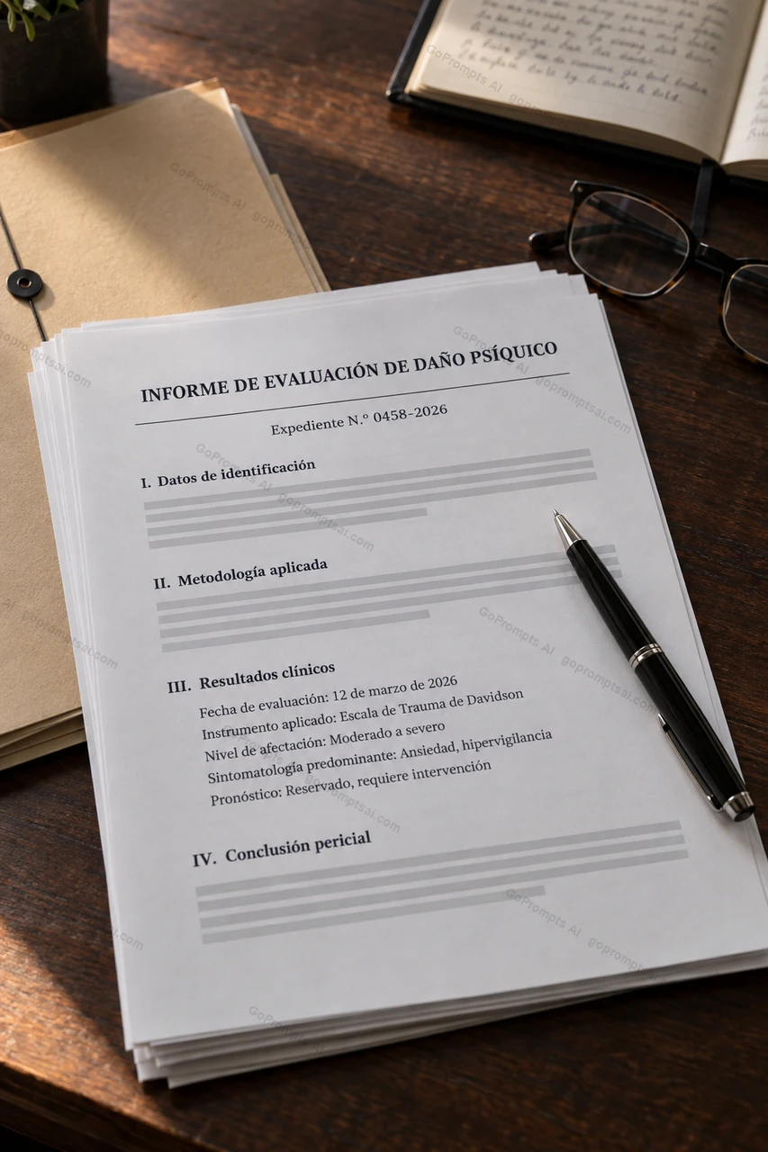 Informe pericial de daño psíquico listo para el juzgado — Psicología