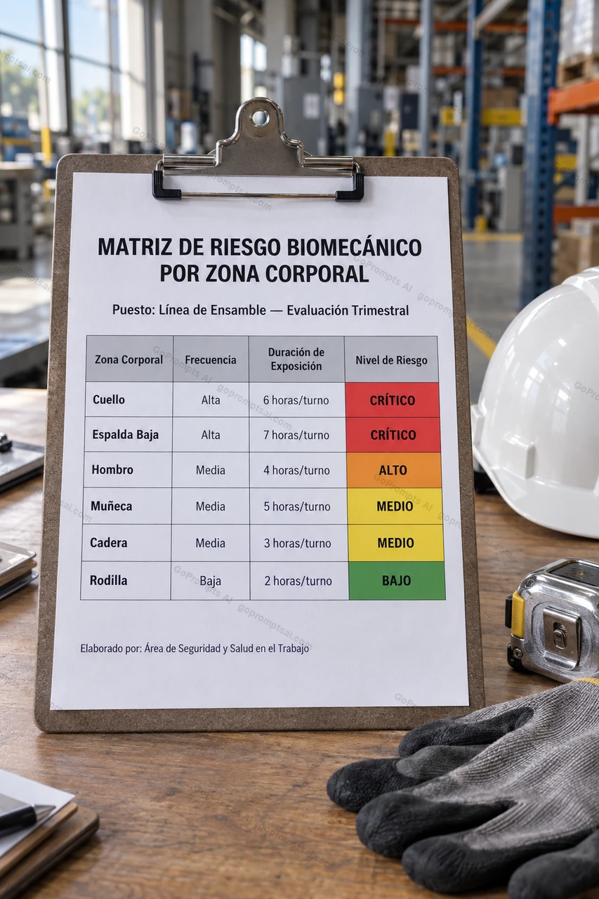 Tu matriz de riesgo biomecánico lista para el IPERC — SST y Ergonomía