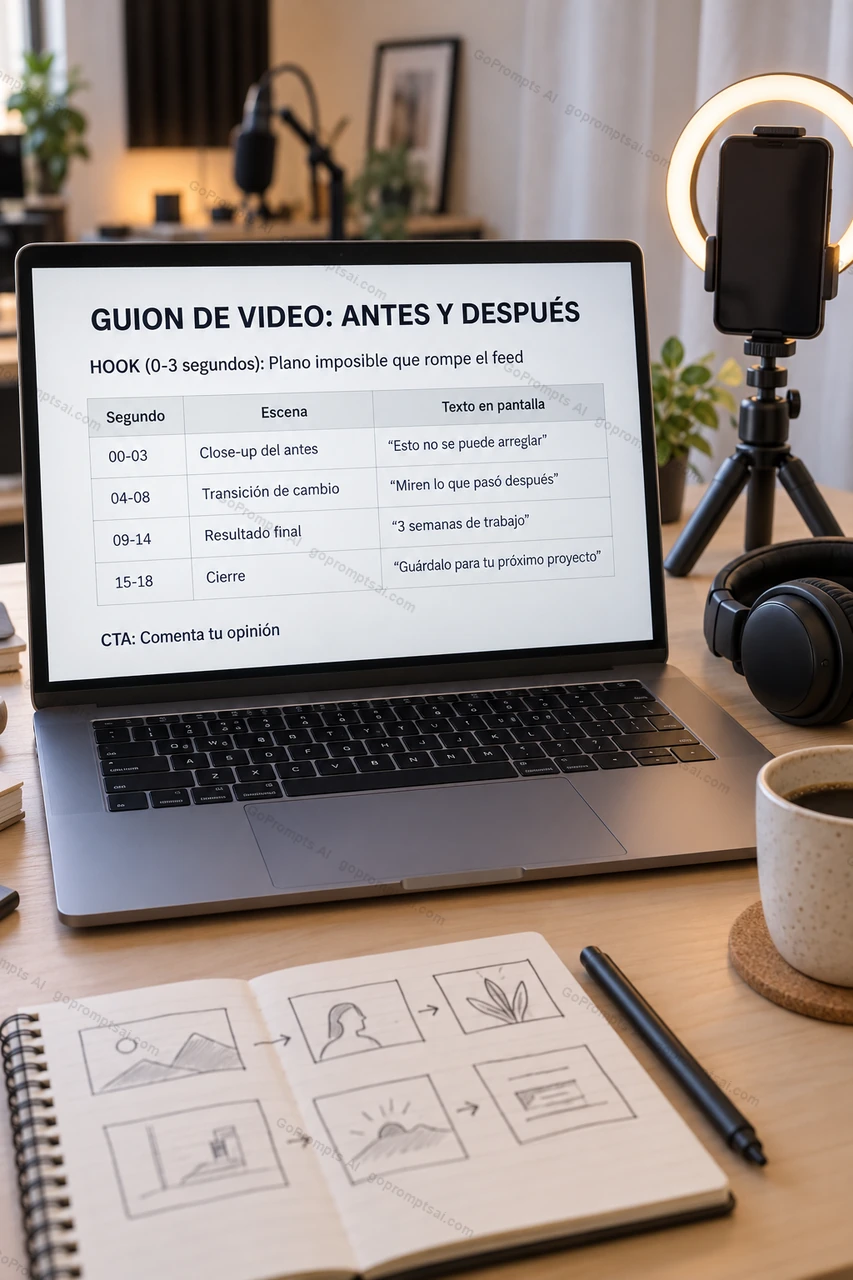 Roteiro de vídeo pronto para gravar, com gancho e fechamento — Videos para Redes